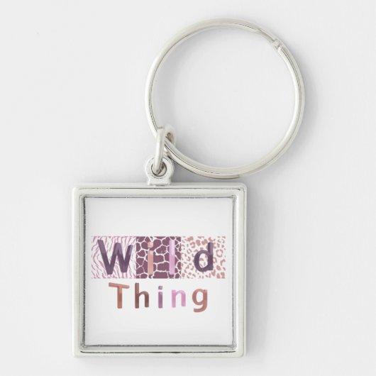 Safari Dierprint Wild Ding Sleutelhanger (Voorkant)