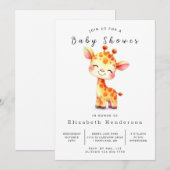 Safari Digital Giraffe Baby shower Kaart (Voorkant / Achterkant)
