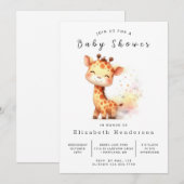 Safari Digital Giraffe Baby shower Kaart (Voorkant / Achterkant)