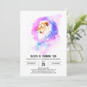 Safari Digitale Leeuw Verjaardag Kaart (Staand voorkant)