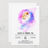 Safari Digitale Leeuw Verjaardag Kaart (Voorkant / Achterkant)