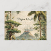 Safari Dino Baby Shower Diapper Raffle Informatiekaartje (Voorkant)