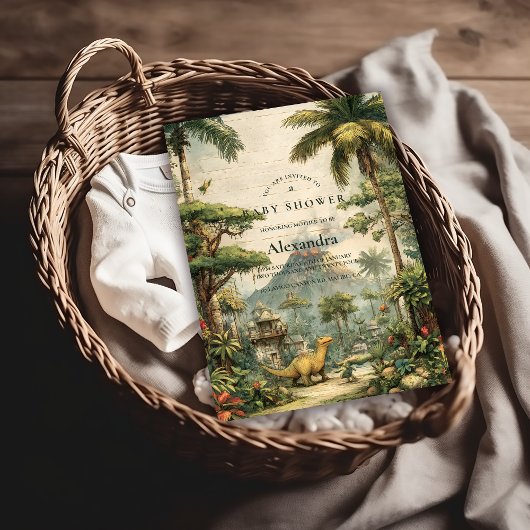 Safari Dino Baby Shower Kaart