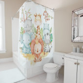 Safari douchegordijn, Kinder badkamerinrichting Douchegordijn (In situ)