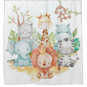 Safari douchegordijn, Kinder badkamerinrichting Douchegordijn (Voorkant)