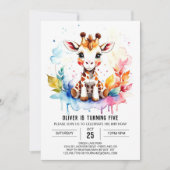 Safari Dreams Schattigee Giraffe Verjaardag Kaart (Voorkant)