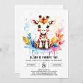 Safari Dreams Schattigee Giraffe Verjaardag Kaart (Voorkant / Achterkant)