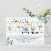 Safari Drive by Baby Boy Shower Invitation Kaart (Staand voorkant)