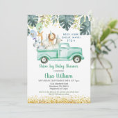 Safari Drive by Baby shower Invitation Kaart (Staand voorkant)