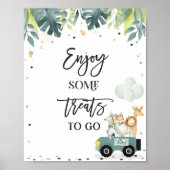 Safari drive by Baby shower Treat Favor Sign Poster (Voorkant)