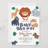 Safari Eenvoudige Leuke bosdieren Baby shower Kaart (Voorkant)