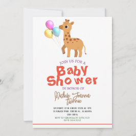 Safari Eenvoudige Leuke Dieren Giraffe Baby shower Kaart