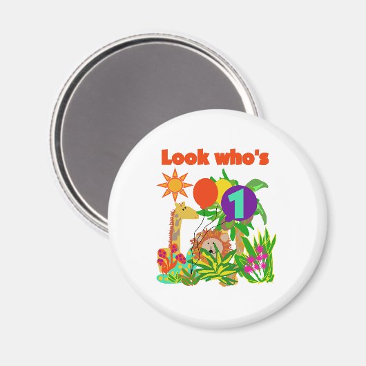 Safari Eerste Verjaardag Magneet (Voorkant / Achterkant)