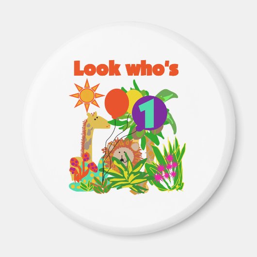 Safari Eerste Verjaardag Magneet (Voorkant)