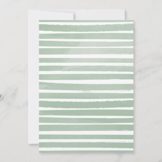 Safari Eerste Verjaardag Uitnodiging Zacht Groen (Achterkant)