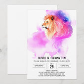 Safari Elegante Leeuw Verjaardag Kaart (Voorkant / Achterkant)