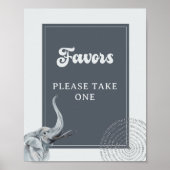 Safari Elephant Baby shower Favorieten Poster (Voorkant)