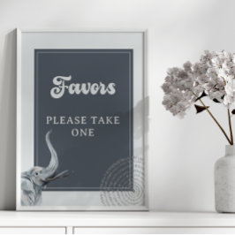 Safari Elephant Baby shower Favorieten Poster