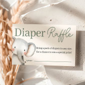 Safari Elephant Baby shower Luier Raffle Informatiekaartje