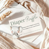 Safari Elephant Baby shower Luier Raffle Informatiekaartje