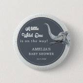 Safari Elephant Baby shower Party Button (Voorkant)