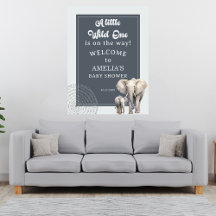 Safari Elephant Baby shower Welkom Poster