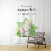 Safari Elephant Backdrop Wandkleed (In situ)