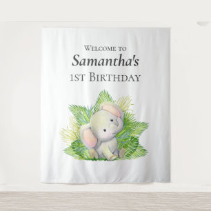 Safari Elephant Backdrop Wandkleed
