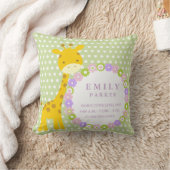 Safari Elephant Birth Announcement Stats Pillow Kussen (Deken)