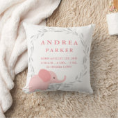 Safari Elephant Birth Announcement Stats Pillow Kussen (Deken)