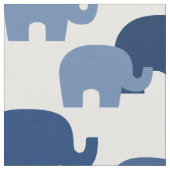 Safari Elephant Blue Silhouette Stof (Close Up)