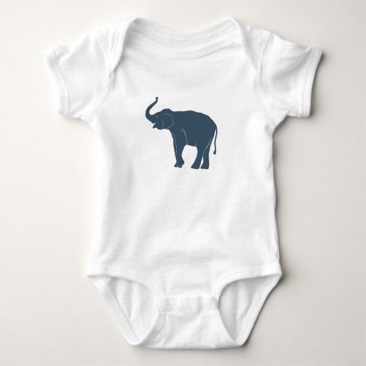Safari Elephant Body Suit voor Baby door Deb Jeffr Romper (Voorkant)