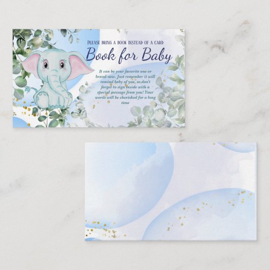 Safari Elephant Eucalyptus Book for Baby Game Informatiekaartje (Voorkant / Achterkant)