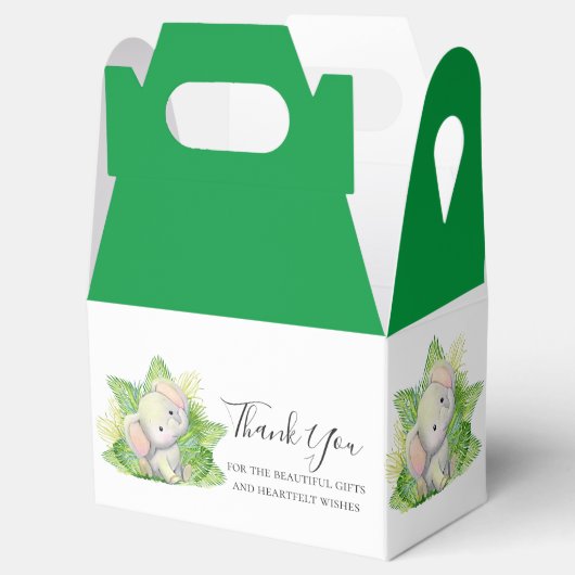 Safari Elephant Favor Box Bedankdoosjes (Geopend)