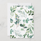 Safari Elephant Foliage Krans Baby shower Kaart (Achterkant)