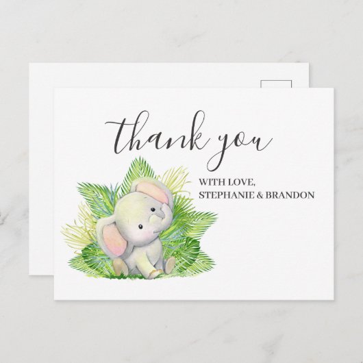 Safari Elephant - Hartelijk dank Briefkaart (Voorkant / Achterkant)