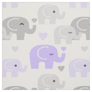 Safari Elephant Paars Gray Stof