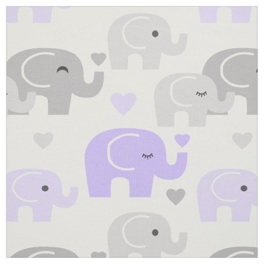Safari Elephant Paars Gray Stof (Swatch)
