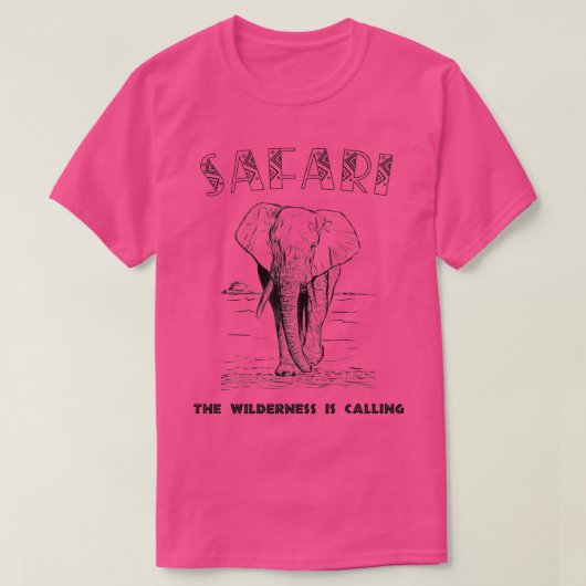 Safari Elephant the Wilderness noemt premie T-shirt (Design voorkant)