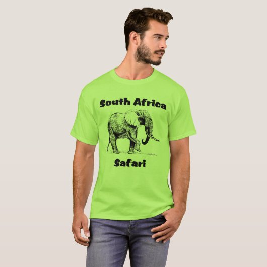 Safari Elephant Tshirt voor Zuid-Afrika (Voorkant volledig)