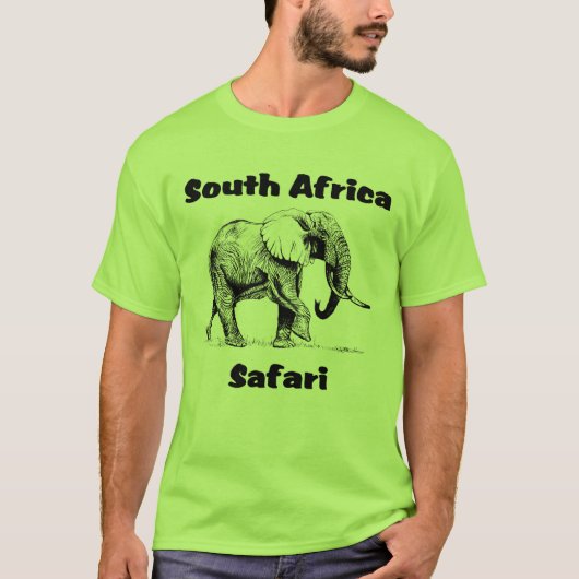 Safari Elephant Tshirt voor Zuid-Afrika (Voorkant)