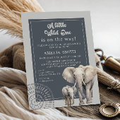 Safari Elephant Wild One Baby shower Kaart