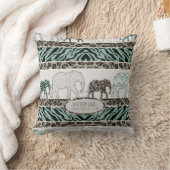 Safari Elephants Baby Boy Nursery Leopard Zebra Kussen (Deken)