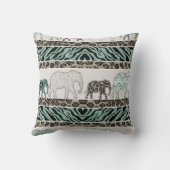 Safari Elephants Baby Boy Nursery Leopard Zebra Kussen (Achterkant)