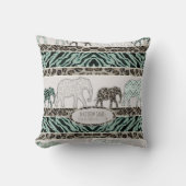 Safari Elephants Baby Boy Nursery Leopard Zebra Kussen (Voorkant)