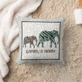Safari Elephants Baby Boy Nursery Mid Century Kussen (Deken)