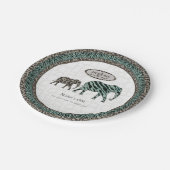 Safari Elephants Little Man Baby Zebra Shower Papieren Bordje (Gekanteld)