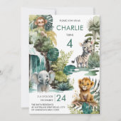 Safari en dierentuin op Oerwoud Kaart (Voorkant)