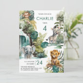 Safari en dierentuin op Oerwoud Kaart (Staand voorkant)