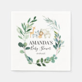 Safari en gebladerte krans Baby shower servetten (Voorkant)